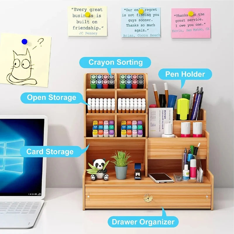 Wooden Desk Organiser